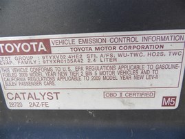 2009 Toyota Camry LE Gray 2.4L AT #Z22910
